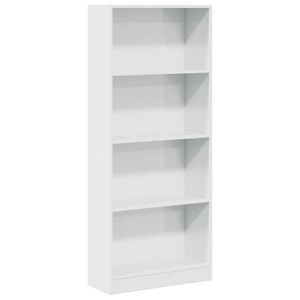 vidaXL Boekenkast 60x24x143 cm bewerkt hout hoogglans wit