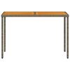 vidaXL Tuintafel met acaciahouten blad 115x54x74 cm poly rattan grijs