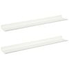 vidaXL Drijvende plank 2 st Wit 60 x 8,5 x 2,5 cm Staal