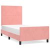 vidaXL Bedframe met hoofdeinde fluweel roze 100x200 cm