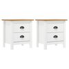 vidaXL Nachtkastjes 2 st Hill 46x35x49,5 cm grenenhout wit