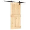 vidaXL Schuifdeur 90 x 210 cm Massief Grenenhout (Niet-Behandeld)