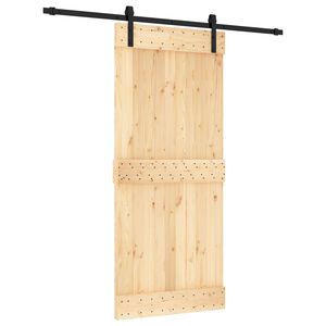 vidaXL Schuifdeur 90 x 210 cm Massief Grenenhout (Niet-Behandeld)