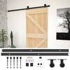vidaXL Schuifdeur 100 x 210 cm Massief grenenhout Naturel en Zwart