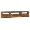 vidaXL Tv-meubel met LED-verlichting 195x35x40 cm gerookt eikenkleurig