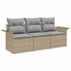 vidaXL Tuin Sofa Set 3 st Beige Poly riet