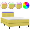 vidaXL Boxspring met matras en LED stof groen 120x200 cm