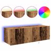 vidaXL TV Wandkast 2 pcs Oud Hout 100 x 35 x 31 cm Bewerkt hout