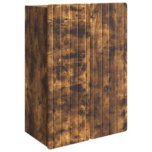 vidaXL Wandkast Gerookt eiken 66 x 34,5 x 92 cm Bewerkt hout