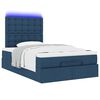 vidaXL Ottoman bed met matras en LED's 120x200cm stof blauw