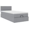 vidaXL Bed poef met matras en LED's stof 80x200 cm lichtgrijs