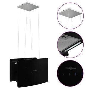 vidaXL Afzuigkap hangend met aanraaksensor LCD gehard glas