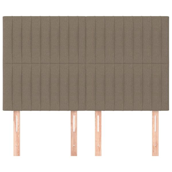 vidaXL Hoofdbord taupe 144x5x118/128 cm Stof