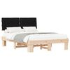 vidaXL Bedframe met Gevoerd Hoofdgedeelte Zwart 140 x 200 cm