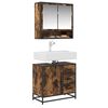 vidaXL Wastafelkast 65x33x60 cm bewerkt hout gerookt eikenkleurig