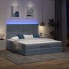 vidaXL Ottoman bed met matrassen en LED's 180x200cm fluweel