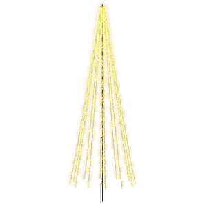 vidaXL LED Kerstboom 385 cm 2460 LED's Warmwit Staal Zwart