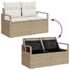 vidaXL Bankstel met kussen met opslag 8 pcs Beige en Cr&egrave;me poly rattan