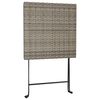 vidaXL 3-delige Bistroset inklapbaar poly rattan grijs