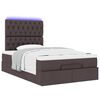vidaXL Ottoman bed met matras en LED's 120x200cm stof donkerbruin