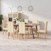 vidaXL Eetkamerstoelen 6 st stof cr&egrave;mekleurig