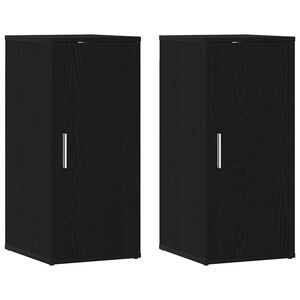 vidaXL Schoenenkasten 32x35x70 cm spaanplaat 2 st zwart eikenkleurig