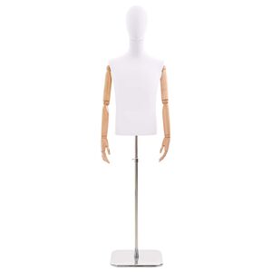 vidaXL Verstelbare mannequin van 170-218 cm met voet Man PP Wit