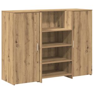 vidaXL Receptiebalie 135x50x103,5cm bewerkt hout artisanaal eikenkleur