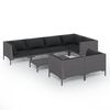 vidaXL 8-delige Loungeset met kussens poly rattan donkergrijs