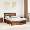 vidaXL Bedframe met hoofdeinde Oudhout 140 x 190 cm Massief grenenhout