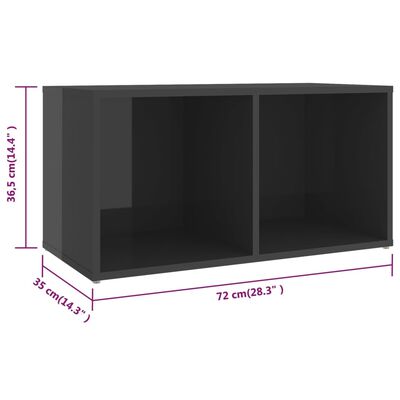 vidaXL 8-delige Tv-meubelset bewerkt hout hoogglans grijs