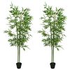 vidaXL Nepp Bambo Boom 2 st Groen 60 x 18 x 190 cm Stof en Bamboe