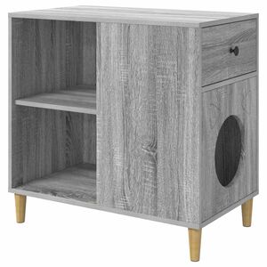 vidaXL Kattenhuis Grijs Sonoma 72 x 42,5 x 70 cm Bewerkt hout