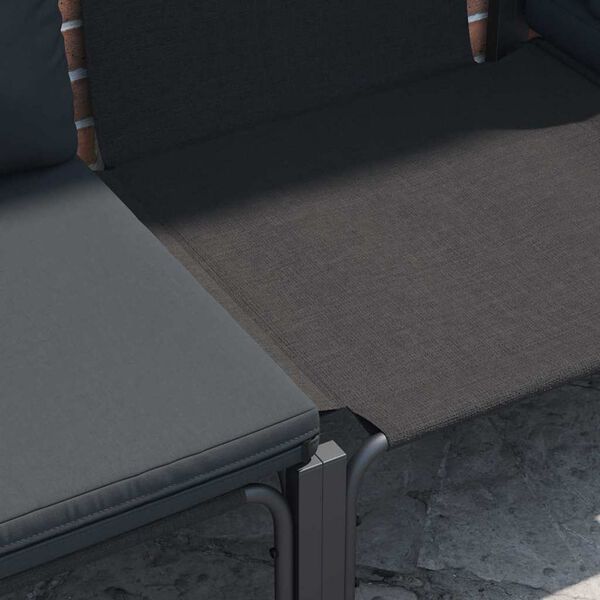 vidaXL Tuin Sofa Set met kussen 4 pcs Antraciet Staal