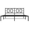 vidaXL Bedframe met hoofdbord metaal zwart 150x200 cm