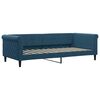 vidaXL Slaapbank onderschuifbed en matrassen 90x200 cm fluweel blauw