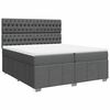 vidaXL Boxspring met matras stof donkergrijs 200x200 cm