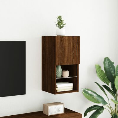 vidaXL Tv-meubel met LED-verlichting 30,5x30x60 cm bruin eikenkleur