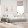 vidaXL Opslag bed met matras met hoofdeinde Taupe 200 x 200 cm Stof