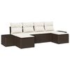 vidaXL Tuin Sofa Set met kussen 4 pcs Bruin en Cr&egrave;me poly rattan