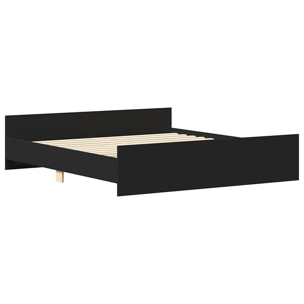 vidaXL Bedframe met hoofd- en voeteneinde zwart 180x200 cm