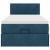 vidaXL Ottoman bed met matras en LED's 90x200cm fluweel donkerblauw