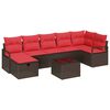 vidaXL Bankstel 5 st poly rattan