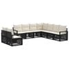 vidaXL Tuinbankenset 9 pcs Zwart poly rattan