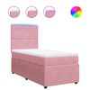 vidaXL Boxspring met matras fluweel roze 100x200 cm