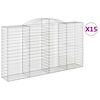 vidaXL Schanskorven 15 st gewelfd 300x50x160/180 cm ijzer