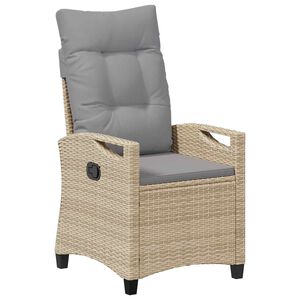 vidaXL Verstelbare tuinstoel Beige en Licht Grijs 56 x 60 x 112 cm