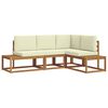 vidaXL 4 st Buiten bankenset Massief Acaciahout en Polyester