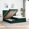 vidaXL Ottoman bed met matrassen 180x200cm fluweel donkergroen
