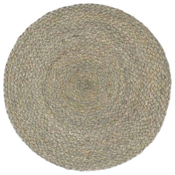 vidaXL Placemats 4 st rond 38 cm jute effen grijs